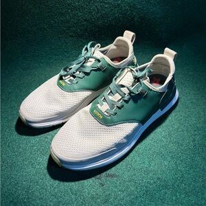 Green and White Athletic Sneakers